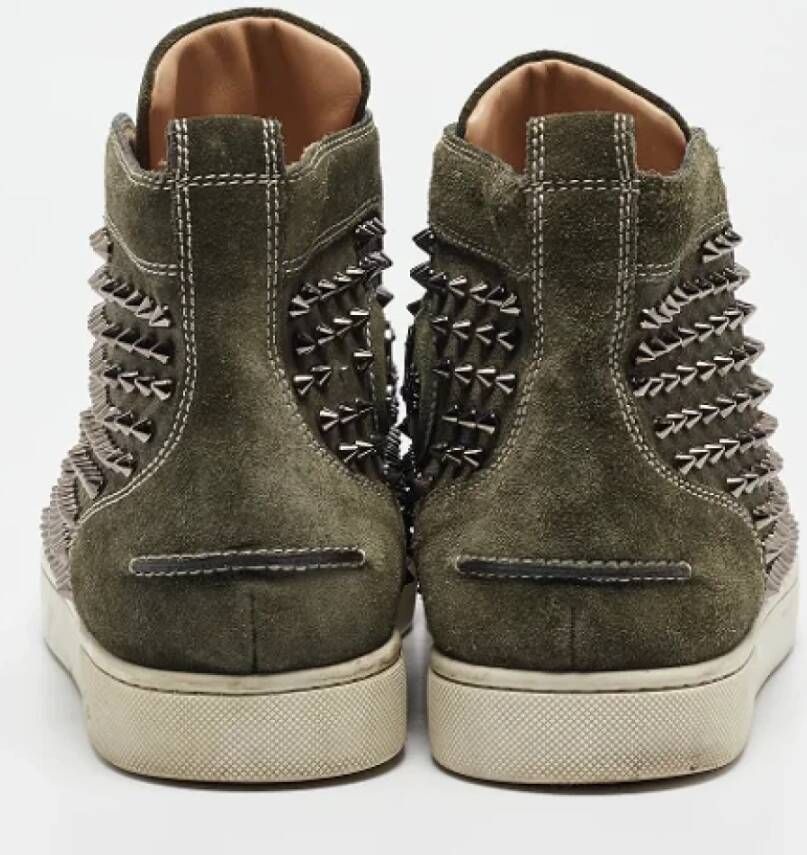 Christian Louboutin Pre-owned Suede sneakers Green Heren