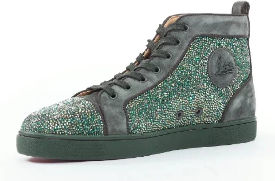 Christian Louboutin Pre-owned Suede sneakers Green Heren