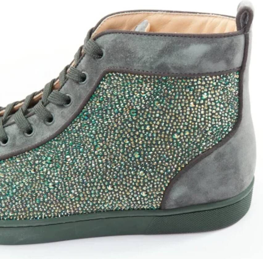 Christian Louboutin Pre-owned Suede sneakers Green Heren