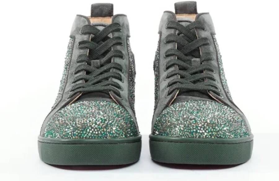 Christian Louboutin Pre-owned Suede sneakers Green Heren