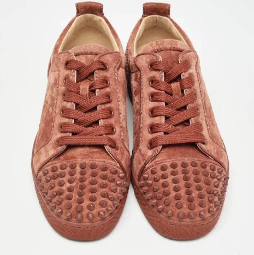 Christian Louboutin Pre-owned Suede sneakers Orange Dames