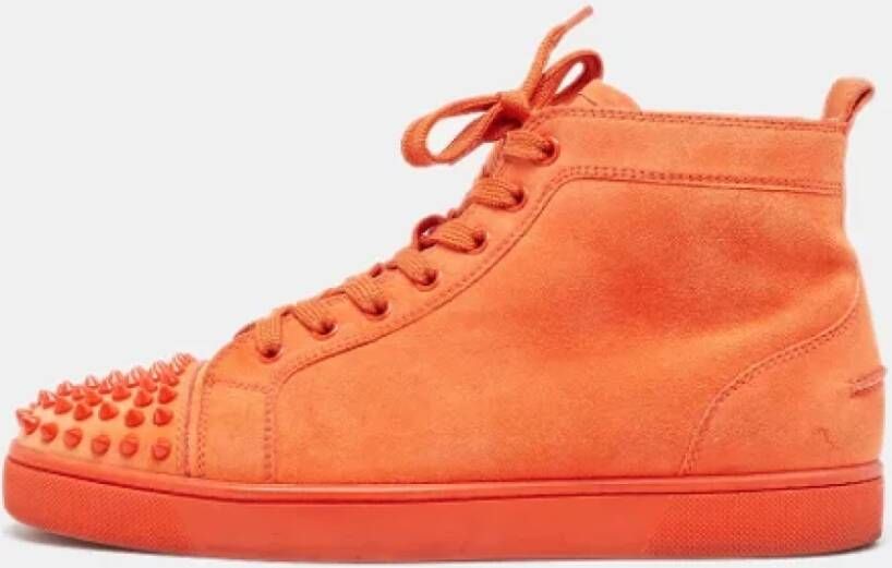 Christian Louboutin Pre-owned Suede sneakers Orange Heren