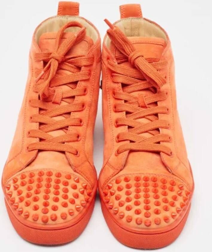 Christian Louboutin Pre-owned Suede sneakers Orange Heren