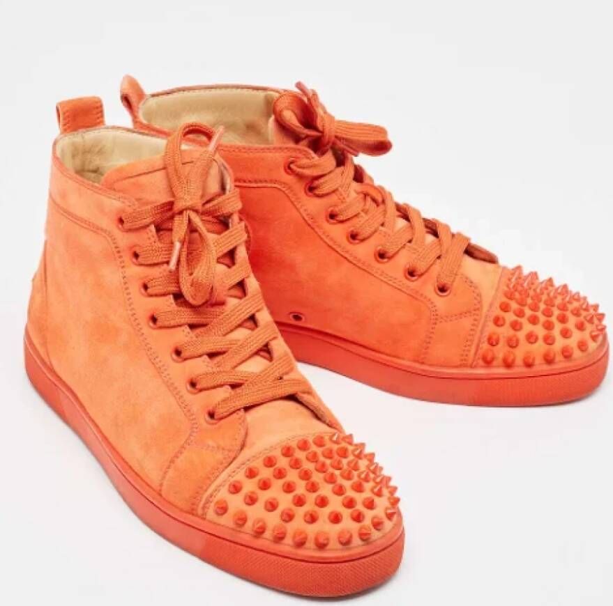 Christian Louboutin Pre-owned Suede sneakers Orange Heren