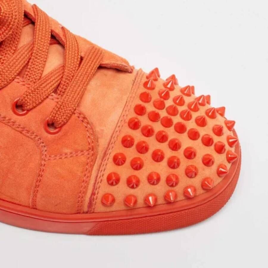 Christian Louboutin Pre-owned Suede sneakers Orange Heren