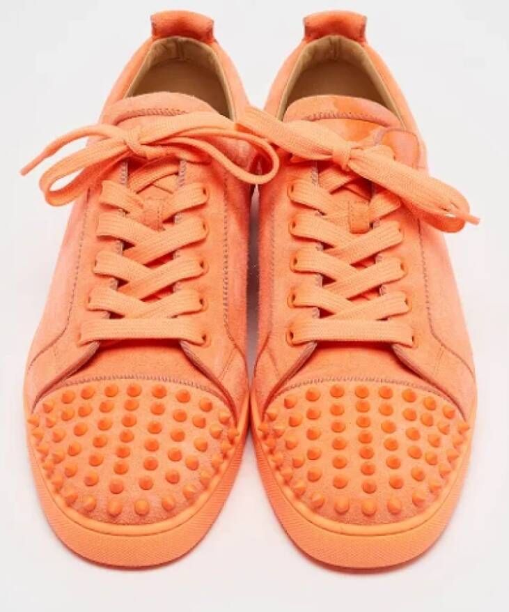 Christian Louboutin Pre-owned Suede sneakers Orange Heren