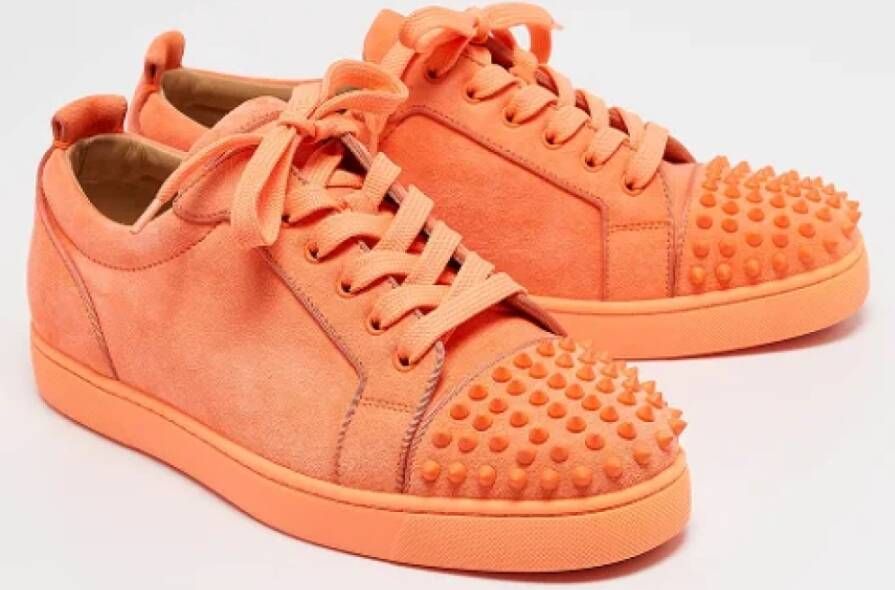 Christian Louboutin Pre-owned Suede sneakers Orange Heren