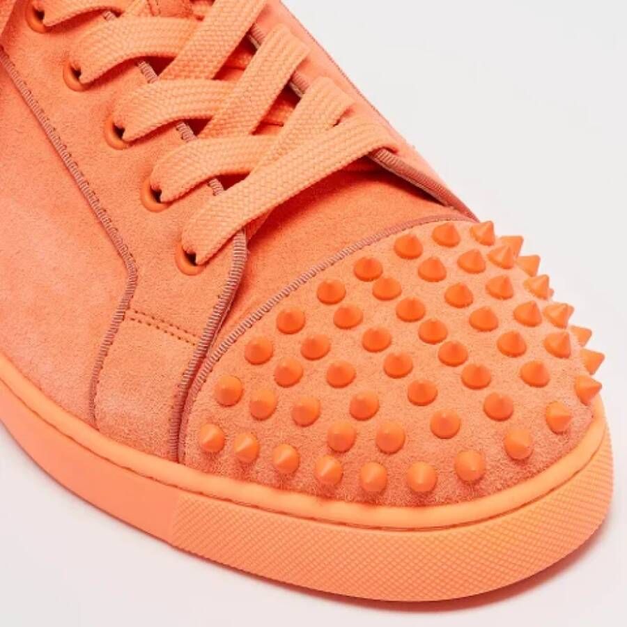 Christian Louboutin Pre-owned Suede sneakers Orange Heren