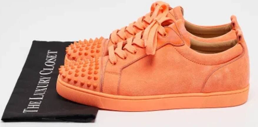 Christian Louboutin Pre-owned Suede sneakers Orange Heren