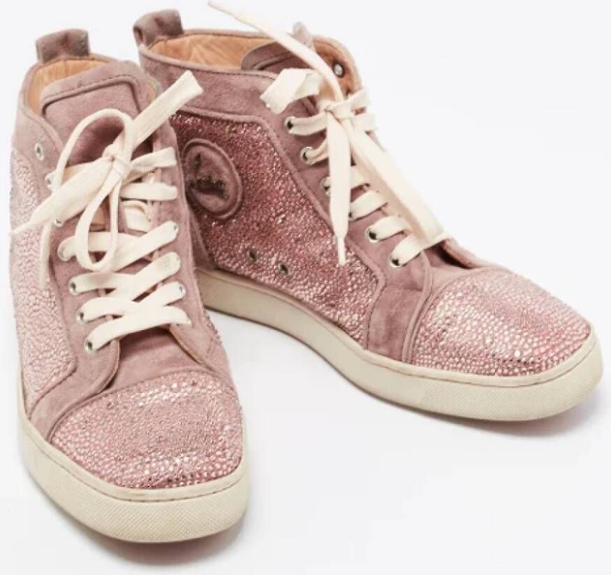 Christian Louboutin Pre-owned Suede sneakers Pink Dames