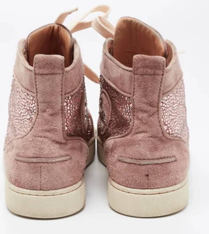 Christian Louboutin Pre-owned Suede sneakers Pink Dames