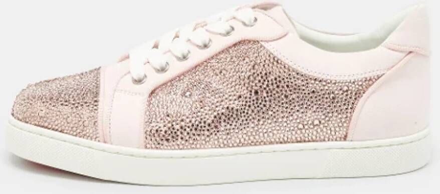 Christian Louboutin Pre-owned Suede sneakers Pink Dames