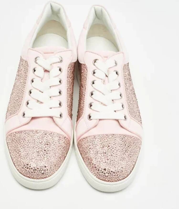 Christian Louboutin Pre-owned Suede sneakers Pink Dames