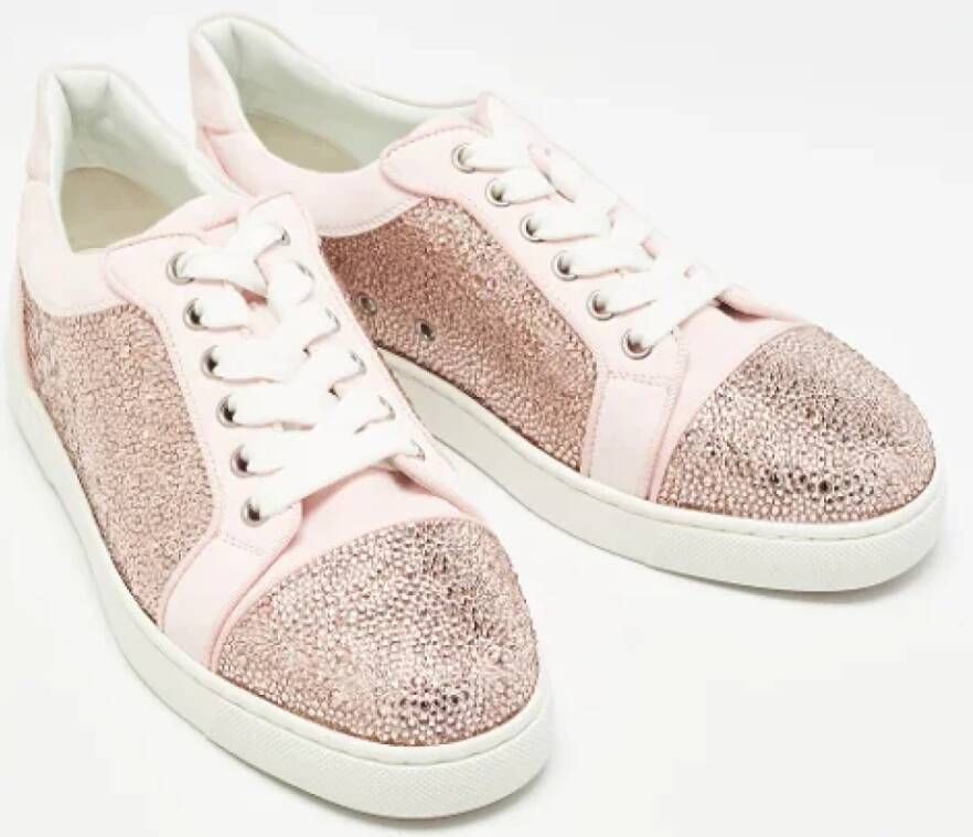 Christian Louboutin Pre-owned Suede sneakers Pink Dames