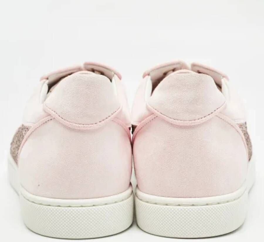 Christian Louboutin Pre-owned Suede sneakers Pink Dames