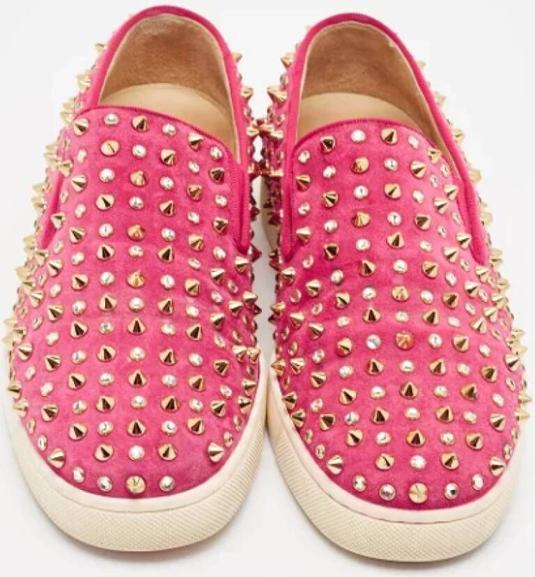 Christian Louboutin Pre-owned Suede sneakers Pink Dames