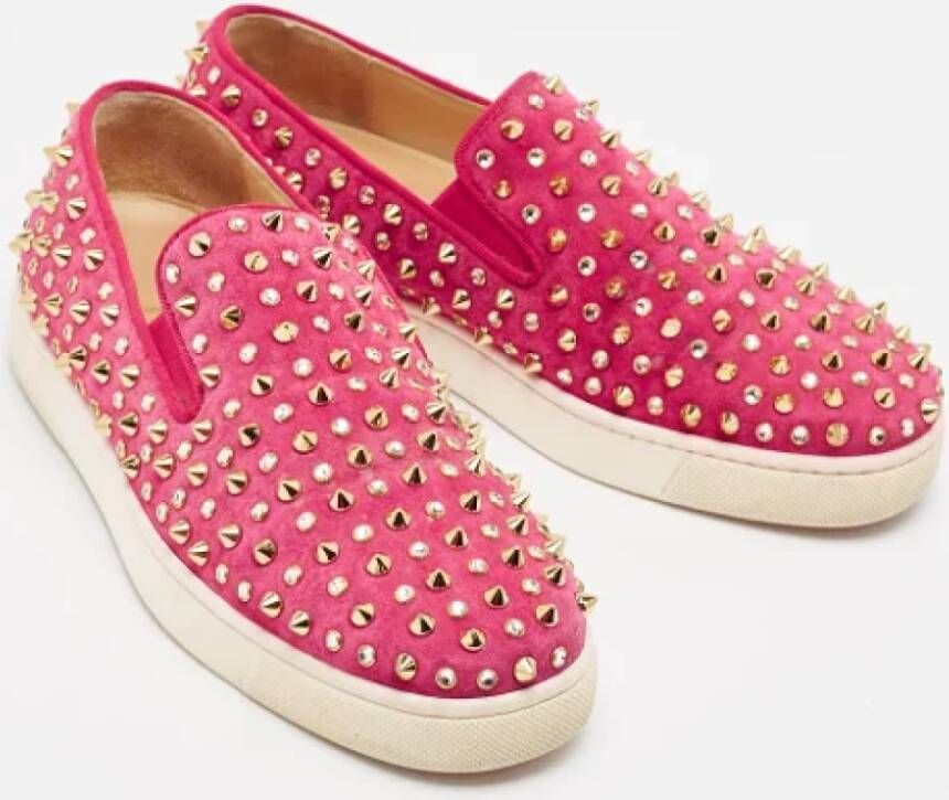 Christian Louboutin Pre-owned Suede sneakers Pink Dames