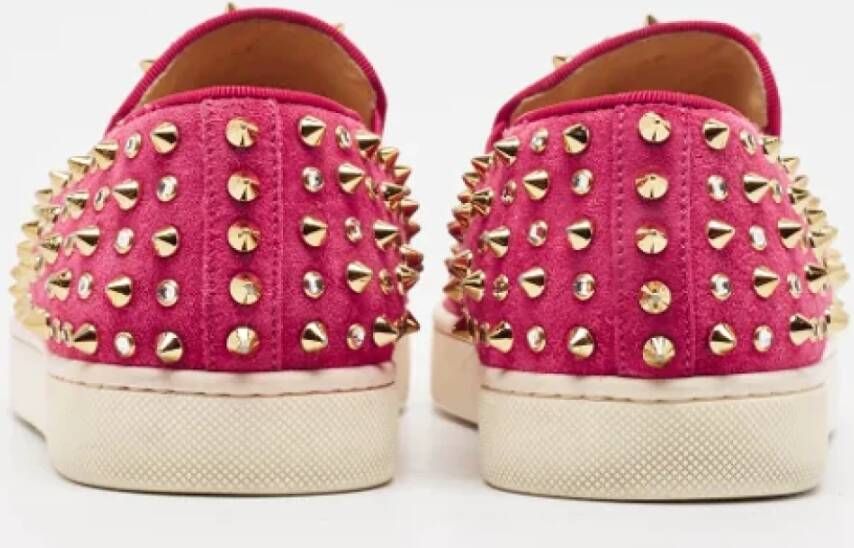 Christian Louboutin Pre-owned Suede sneakers Pink Dames