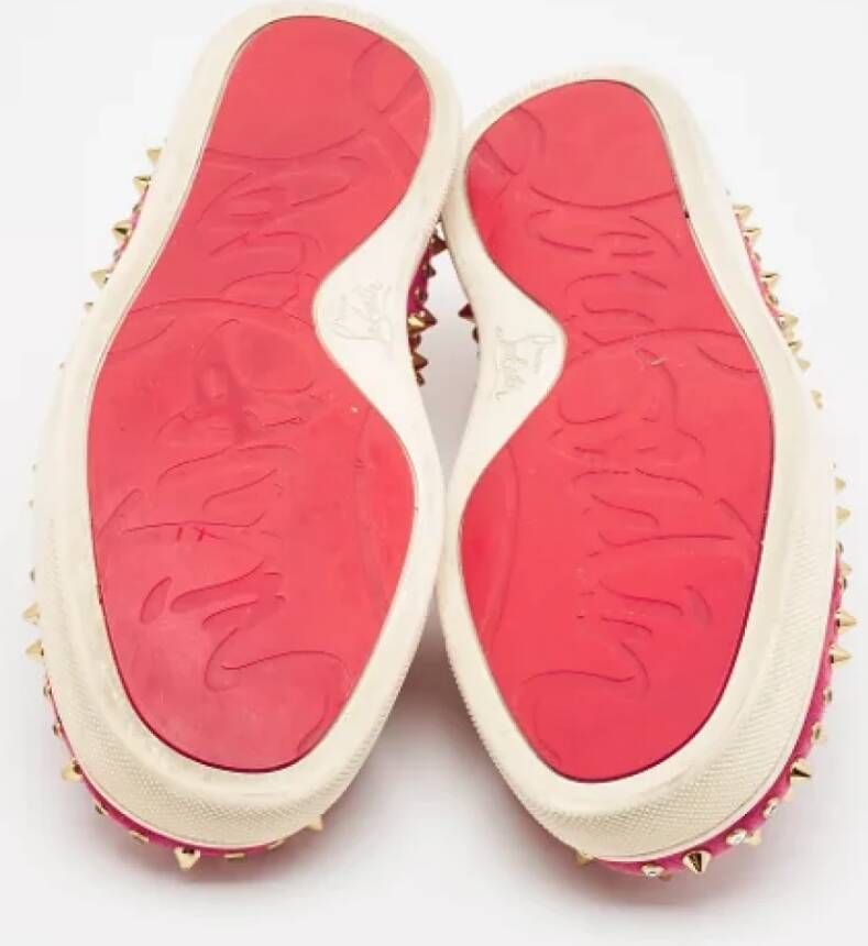 Christian Louboutin Pre-owned Suede sneakers Pink Dames