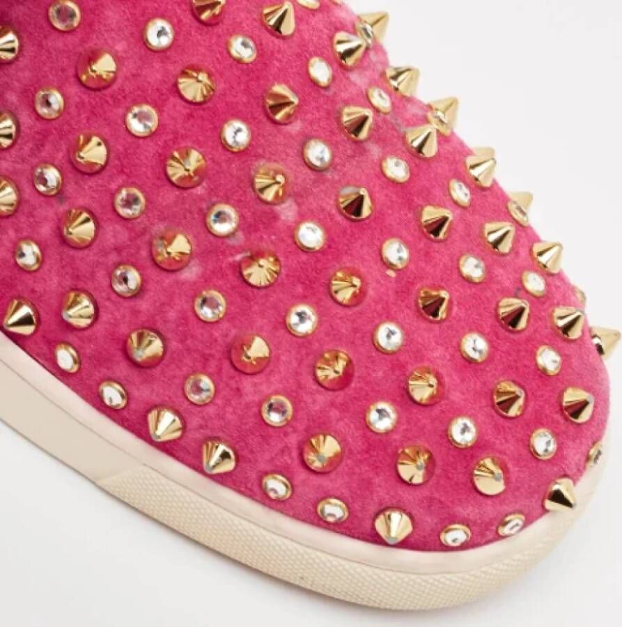 Christian Louboutin Pre-owned Suede sneakers Pink Dames