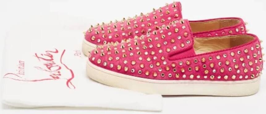 Christian Louboutin Pre-owned Suede sneakers Pink Dames