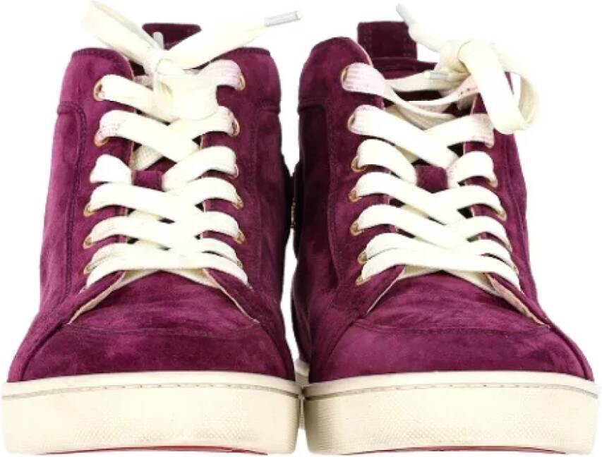 Christian Louboutin Pre-owned Suede sneakers Purple Dames