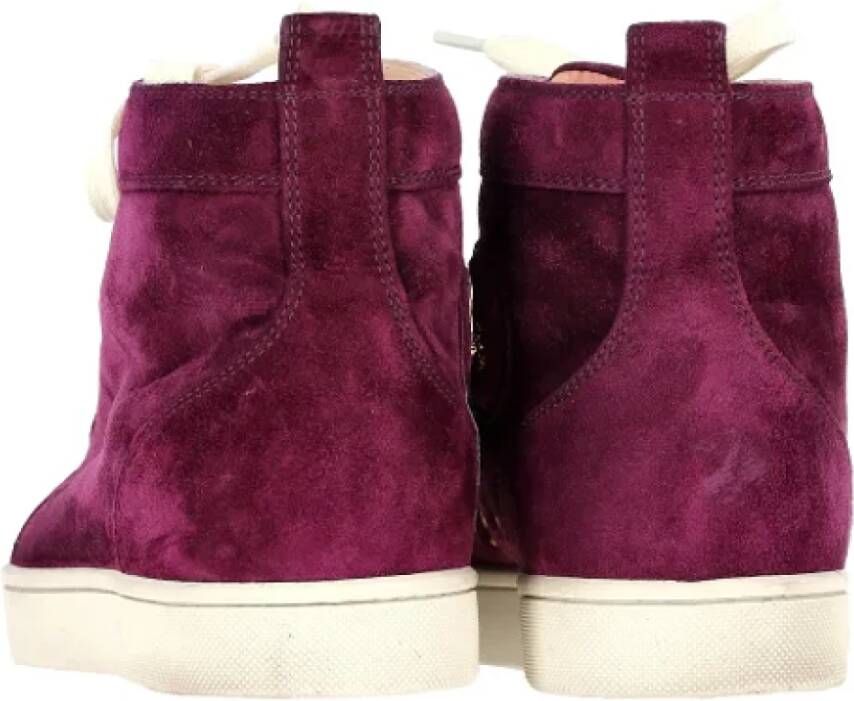 Christian Louboutin Pre-owned Suede sneakers Purple Dames