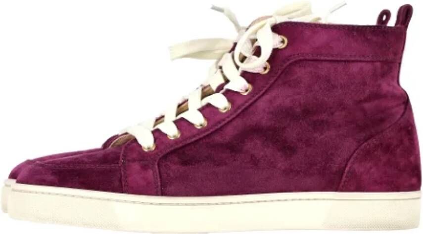 Christian Louboutin Pre-owned Suede sneakers Purple Dames