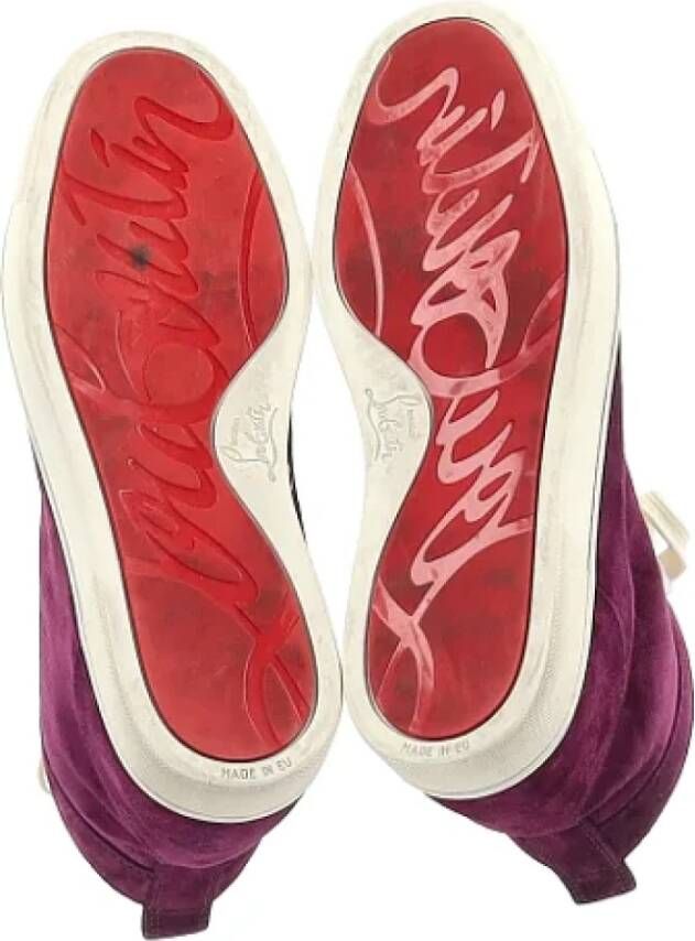 Christian Louboutin Pre-owned Suede sneakers Purple Dames