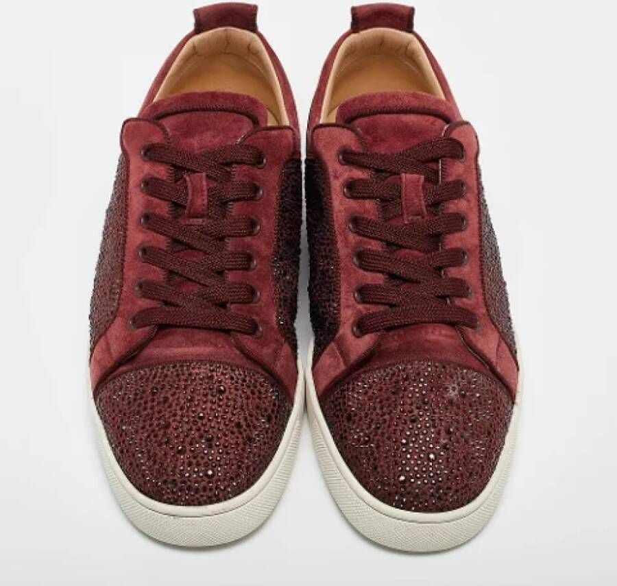 Christian Louboutin Pre-owned Suede sneakers Red Dames