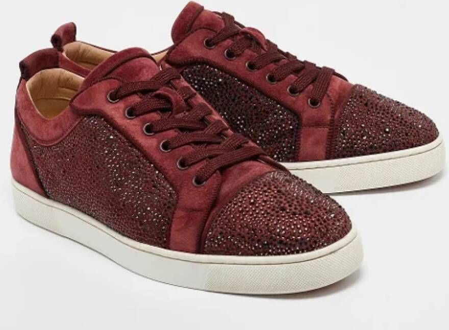 Christian Louboutin Pre-owned Suede sneakers Red Dames