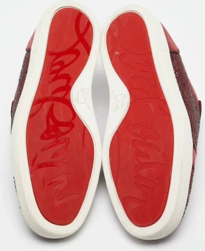 Christian Louboutin Pre-owned Suede sneakers Red Dames