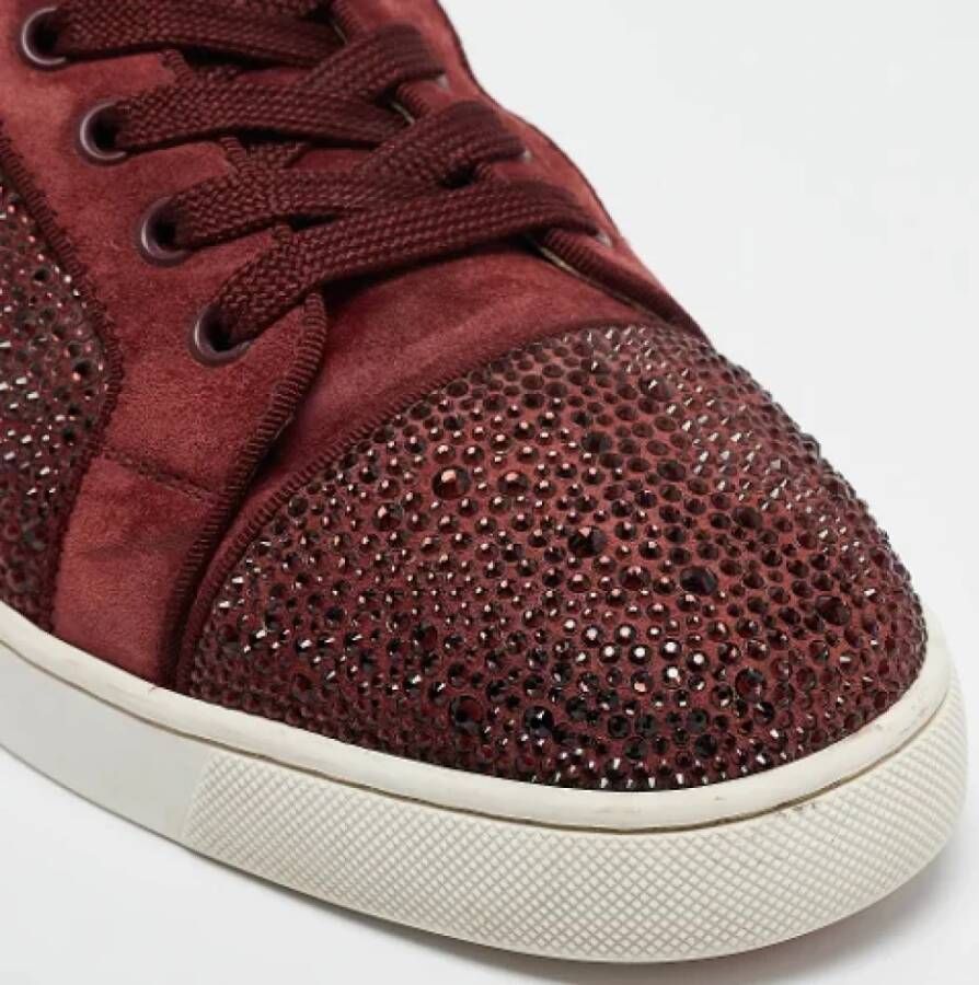 Christian Louboutin Pre-owned Suede sneakers Red Dames