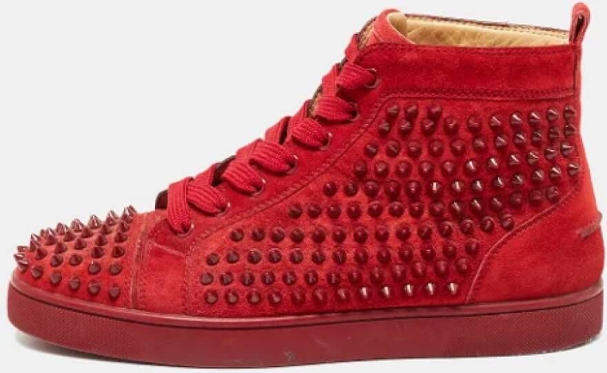 Christian Louboutin Pre-owned Suede sneakers Red Heren