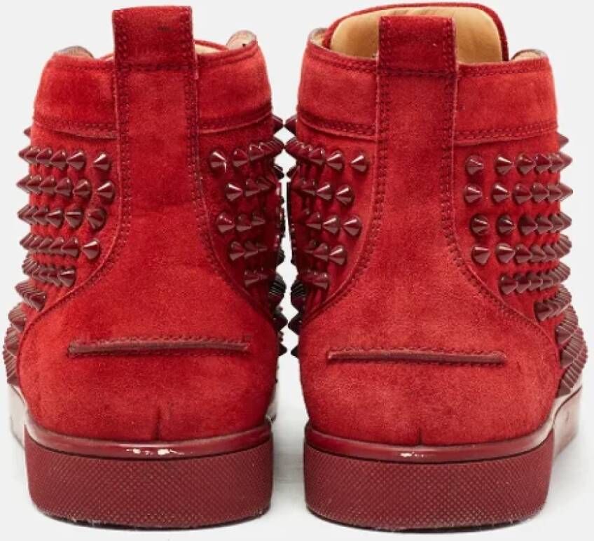 Christian Louboutin Pre-owned Suede sneakers Red Heren