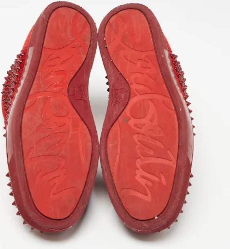 Christian Louboutin Pre-owned Suede sneakers Red Heren