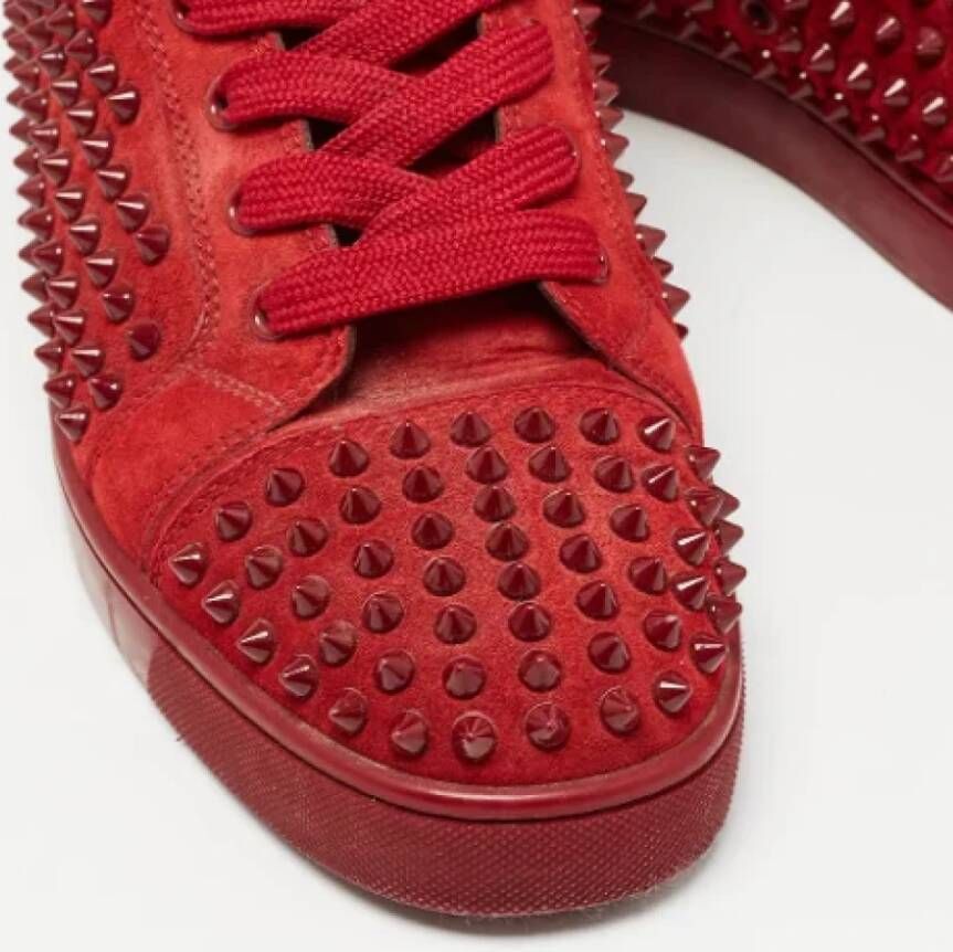 Christian Louboutin Pre-owned Suede sneakers Red Heren