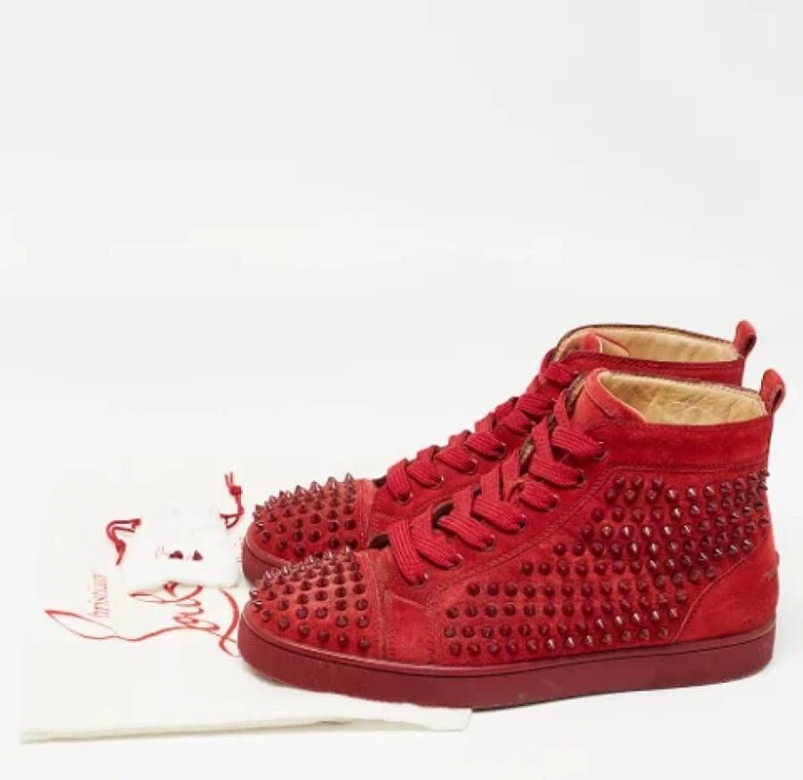 Christian Louboutin Pre-owned Suede sneakers Red Heren