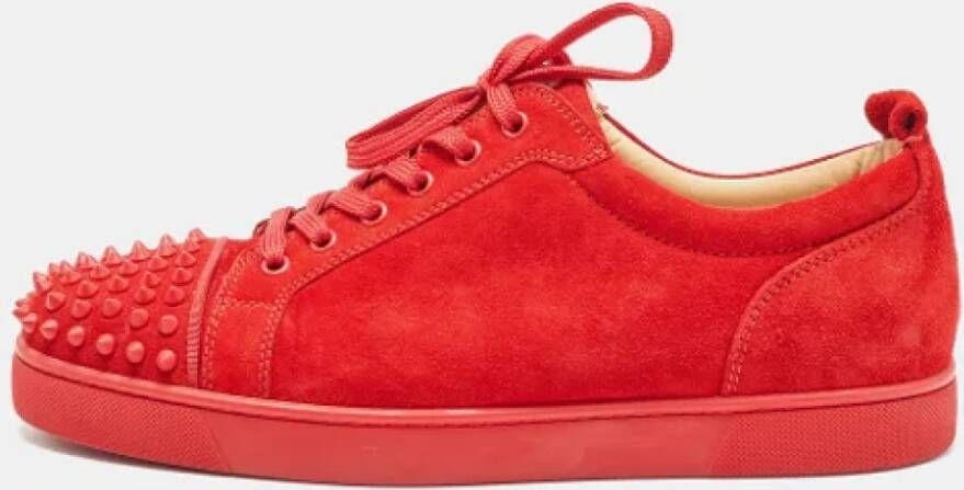 Christian Louboutin Pre-owned Suede sneakers Red Heren