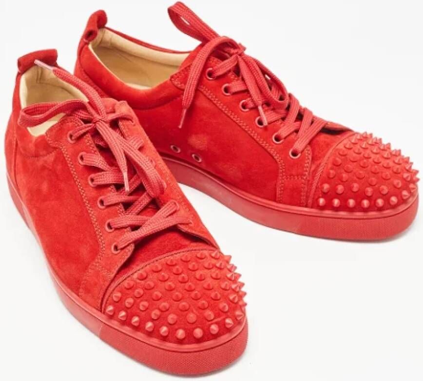 Christian Louboutin Pre-owned Suede sneakers Red Heren