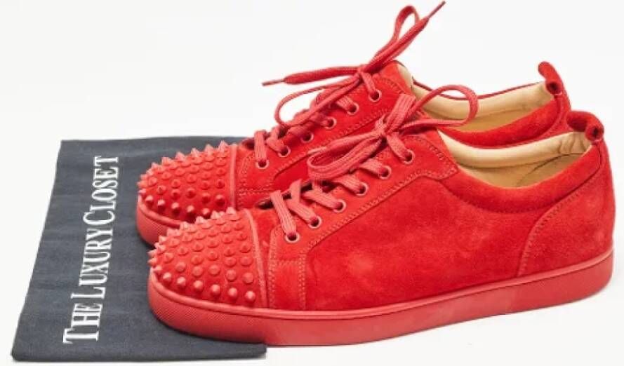 Christian Louboutin Pre-owned Suede sneakers Red Heren