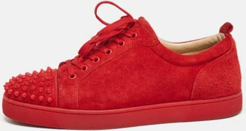 Christian Louboutin Pre-owned Suede sneakers Red Heren