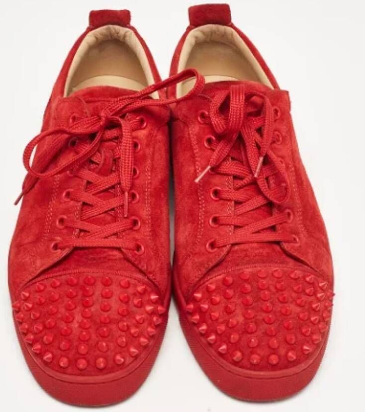 Christian Louboutin Pre-owned Suede sneakers Red Heren