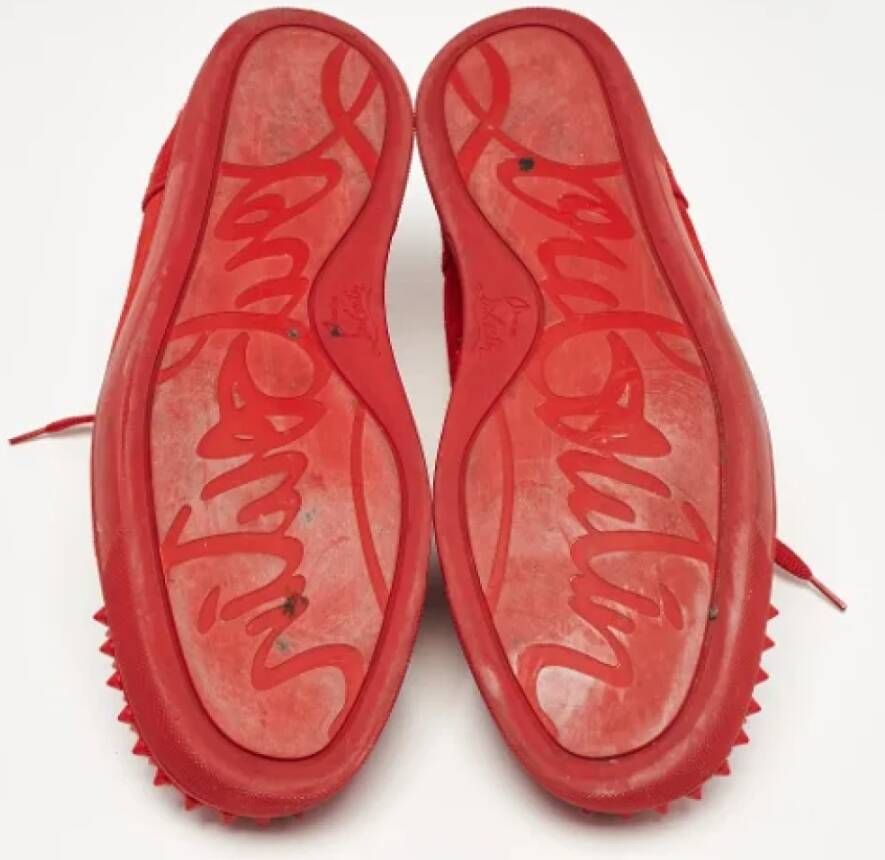 Christian Louboutin Pre-owned Suede sneakers Red Heren