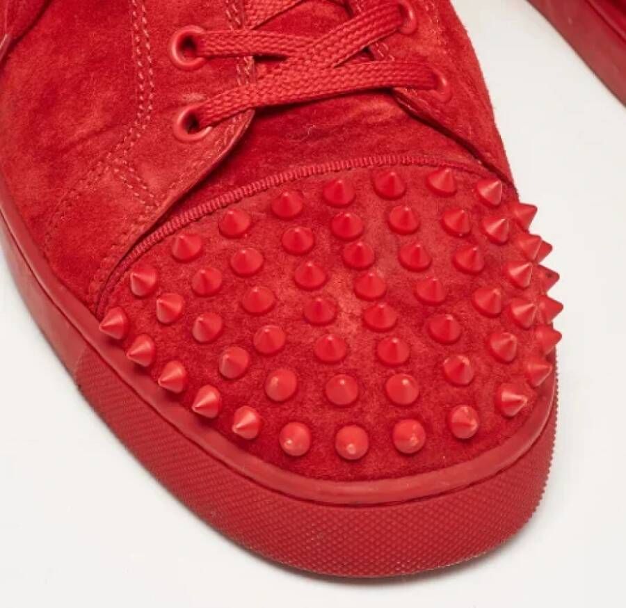 Christian Louboutin Pre-owned Suede sneakers Red Heren