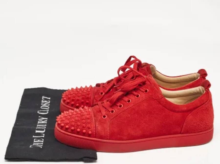 Christian Louboutin Pre-owned Suede sneakers Red Heren