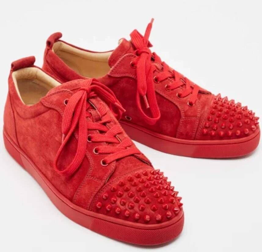 Christian Louboutin Pre-owned Suede sneakers Red Heren