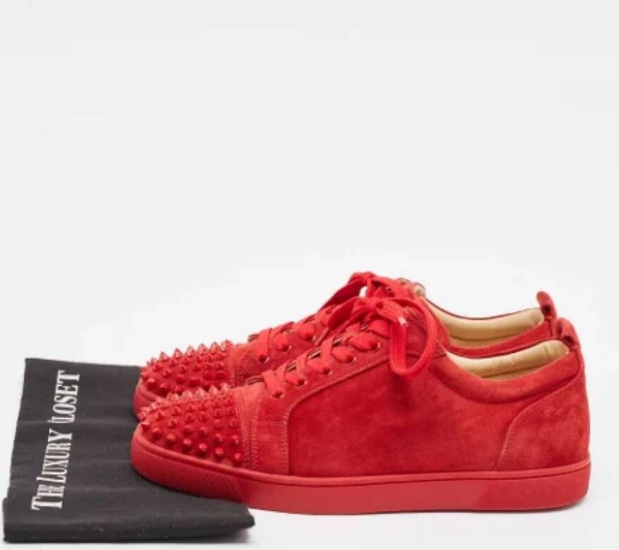 Christian Louboutin Pre-owned Suede sneakers Red Heren