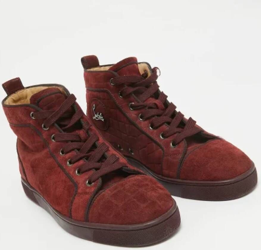 Christian Louboutin Pre-owned Suede sneakers Red Heren