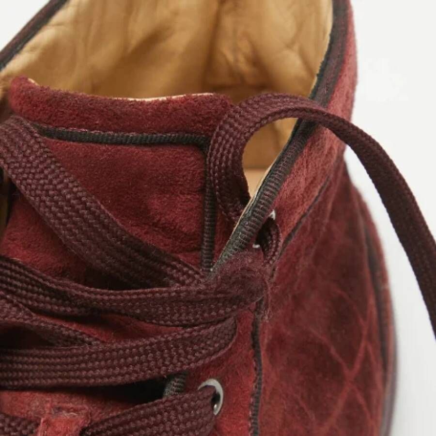 Christian Louboutin Pre-owned Suede sneakers Red Heren